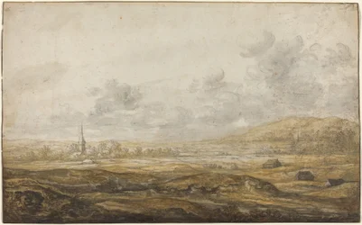 Panoramalandskap längs Rhen