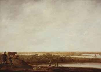 Panoramalandskap med herdar