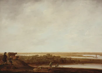 Panoramalandskap med herdar
