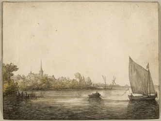 Vy över IJsselmonde sett över New Maas, c.1640