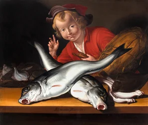 En ung fiskförsäljare, ca 1657-57 (olja på ofodrad duk)