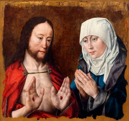 Kristus visar sin mor spiksåren i sina händer, ca. 1490.