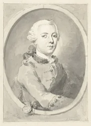 Porträtt av William V, Prince of Orange-Nassau, höger, i oval