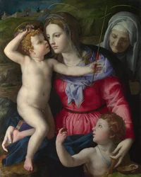 Madonnan och barnet med Sankt Johannes Döparen och Sankt Elizabeth, c.1540