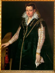 Eleonora av Toledo, hustru till Cosimo I Medici (målning på poppelträ)