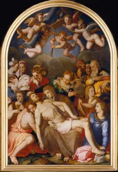 La descente de Croix - Nedstigningen från korset - Bronzino, Agnolo (1503-1572) - 1553 - Olja på trä - 263x175 - Palazzo Vecchio, Florens
