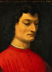 Porträtt av Giuliano de Medici, av Agnolo Bronzino, målning