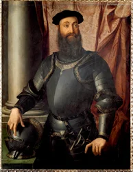 Porträtt av Condottiere Stefano Colonna