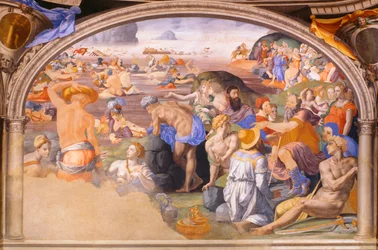 Korsningen av Röda havet, av Agnolo Bronzino (1503-1572) 1540-1545 (fresk)