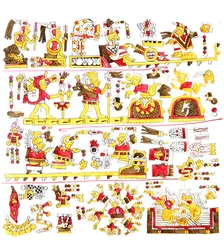 Illustration från "Antiquities of Mexico" av Edward King (1795-1837) Lord Kingsborough, publicerad 1831-48 (litho i färg)
