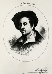 Självporträtt av Agostino Aglio (gravyr)