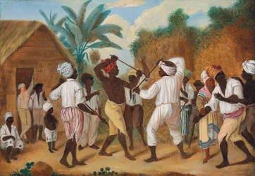 En käppstrid mellan svarta engelsmän och fransmän på ön Dominica