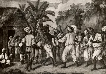 Käppstrid mellan svarta engelsmän och fransmän på ön Dominica, Santo Domingo