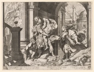 Aeneas och hans familj flyr från Troja, 1595.