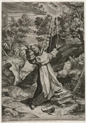 St Francis tar emot stigmata, 1586.