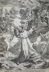 Stigmatiseringen av Saint Francis på berget La Verna (1224)