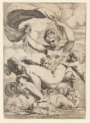 Venus (eller Galatea) och Cupids med stöd av delfiner