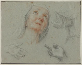 Studier för Saint Anne i "Education of the Virgin"