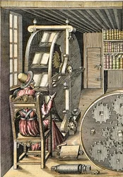 Roterande skrivbord - Från "" Le Diverse et Artifiose Machine" av Agostino Ramelli (1531-1608) - Paris 1588