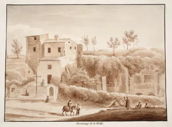 Hermitage of Madonna della Stella, 1833 (etsning med brun tvätt)