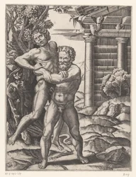 Hercules brottas med Antaeus