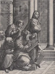Gruppen från Rafaels skola i Aten, daterad 1523.