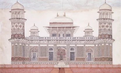 Itmad-ud-daulas grav, ca 1815 (penna, penna och svart bläck, w/c, förhöjd med beröring o)