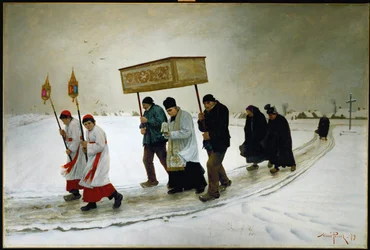 Det heliga Viaticum i Burgund (olja på duk)