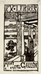 Exlibris för Mary och Axel Gallén