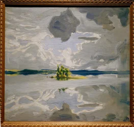 Moln över en sjö