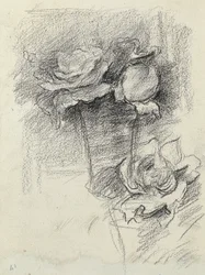 Stilleben av rosor i en vas, ca 1890