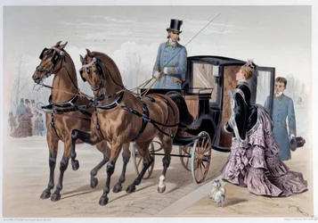 Coupe nådd av engelska hästar Tryck av Albert Adam (1833-?) 1874 Paris, Musee Carnavalet