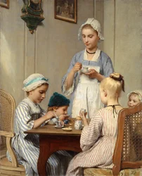 Barn vid frukosten, 1879