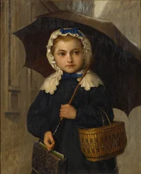 Louise Anker med paraply, 1872