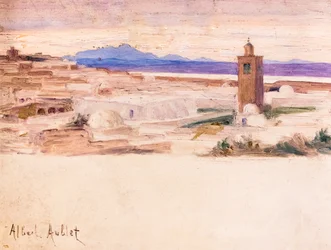 Les Toits de Tunis (olja på trä)
