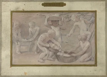 Skiss till Salle des Fêtes på Hôtel de Ville de Paris: Fruits, mellan 1889 och 1895 (olja på papper)