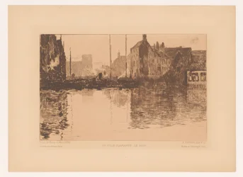 Utsikt över hamnen i Flandern En ville Flamande, le soir (titel på objekt)