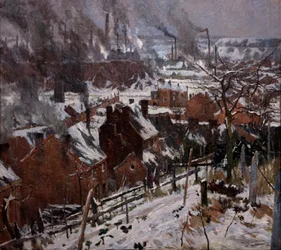 Industriellt landskap under snön