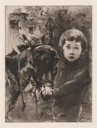 Robert Besnard och hans åsna Robert Besnard et son âne, 1888.