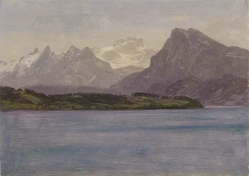 Alaskan Coast Range, ca 1889 (olja på papper monterad på kartong)