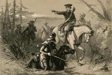 Major Washington på sitt uppdrag till den franske befälhavaren, 1877.