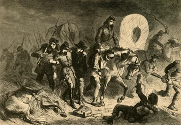 De konfedererades reträtt från Shiloh, 1878.