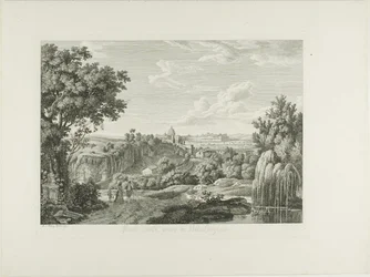 Utsikt över den slingrande muren i Villa Borghese