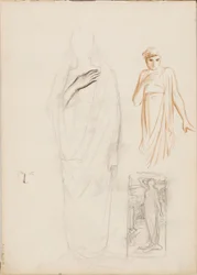 Aino Ackté som Alcestis, skiss