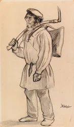 ”Haymaker från Häme”, studie till ”At the Gate”