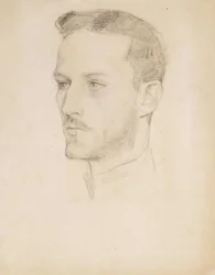 Porträttstudie av prins Carl, huvud