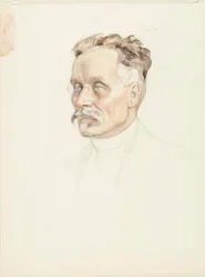 Porträttskiss av professor J. W. Runeberg, ansikte