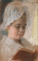 Porträtt av Berta Edelfelt, studie