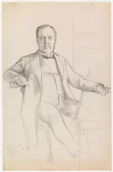 Porträtt av Louis Pasteur, skiss