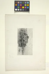 Landskap med sjö (bläck)